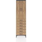 Arges Dolap 3 Raflı 6 Çekmeceli 2 Kapaklı 60X30X221 Antrasit-Çam