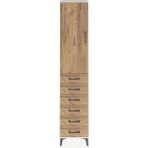 Arges Dolap 3 Raflı 6 Çekmeceli Tek Kapaklı 44X30X221 Aytaşı-Çam - Krem