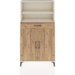 Arges Dolap 3 Raflı Tek Çekmeceli 2 Kapaklı 88X30X163 Aytaşı-Çam - Krem