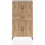 Arges Dolap 3 Raflı Tek Çekmeceli 4 Kapaklı 88X30X163 Aytaşı-Çam - Krem