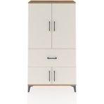 Arges Dolap 3 Raflı Tek Çekmeceli 4 Kapaklı 88X30X163 Çam-Aytaşı - Atlas Çam