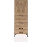 Arges Dolap 4 Raflı 2 Çekmeceli 2 Kapaklı 60X30X163 Çam-Çam - Atlas Çam