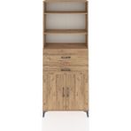 Arges Dolap 4 Raflı 2 Çekmeceli 2 Kapaklı 88X30X221 Çam-Çam - Atlas Çam