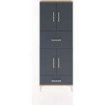 Arges Dolap 4 Raflı 2 Çekmeceli 4 Kapaklı 60X30X163 Çam-Antrasit - Atlas Çam