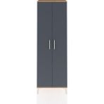 Arges Dolap 4 Raflı 2 Kapaklı 60X30X182 Çam-Antrasit - Atlas Çam