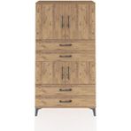 Arges Dolap 4 Raflı 3 Çekmeceli 4 Kapaklı 88X30X163 Çam-Çam - Atlas Çam