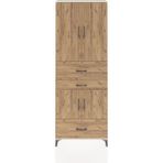 Arges Dolap 4 Raflı 3 Çekmeceli 4 Kapaklı 88X30X243 Aytaşı-Çam - Krem