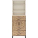 Arges Dolap 4 Raflı 6 Çekmeceli 2 Kapaklı 88x30x243 Aytaşı-Çam