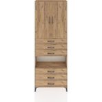 Arges Dolap 4 Raflı 6 Çekmeceli 2 Kapaklı 88X30X243 Çam-Çam - Atlas Çam