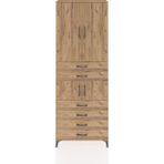 Arges Dolap 4 Raflı 6 Çekmeceli 4 Kapaklı 88X30X243 Çam-Çam - Atlas Çam