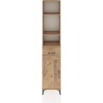 Arges Dolap 4 Raflı Tek Çekmeceli Tek Kapaklı 44X30X221 Çam-Çam - Atlas Çam