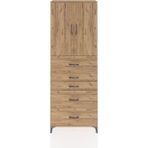Arges Dolap 5 Raflı 3 Çekmeceli 2 Kapaklı 88X30X243 Çam-Çam - Atlas Çam
