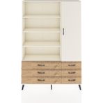 Arges Dolap 8 Raflı 6 Çekmeceli Tek Kapaklı 132X30X195 Aytaşı-Aytaşı/çam - Krem