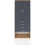 Arges Dolap 88X30X221 Çam-Antrasit - Atlas Çam