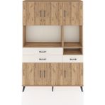 Arges Dolap 9 Raflı 3 Çekmeceli 6 Kapaklı 132X30X195 Çam-Çam/aytaşı - Atlas Çam