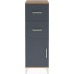 Arges Dolap Tek Raflı 2 Çekmeceli Tek Kapaklı 44X30X134 Çam-Antrasit - Atlas Çam