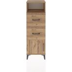 Arges Dolap Tek Raflı 2 Çekmeceli Tek Kapaklı 44X30X134 Çam-Çam - Atlas Çam