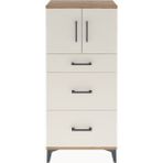 Arges Dolap Tek Raflı 3 Çekmeceli 2 Kapaklı 60X30X134 Çam-Aytaşı - Atlas Çam