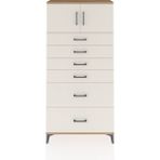 Arges Dolap Tek Raflı 6 Çekmeceli 2 Kapaklı 88X30X182 Çam-Aytaşı - Atlas Çam