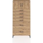 Arges Dolap Tek Raflı 6 Çekmeceli 2 Kapaklı 88X30X182 Çam-Çam - Atlas Çam