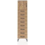 Arges Dolap Tek Raflı 8 Çekmeceli Tek Kapaklı 44X30X182 Aytaşı-Çam - Krem