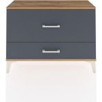 Arges Şifonyer 2 Çekmeceli 88X30X64 Çam-Antrasit - Atlas Çam