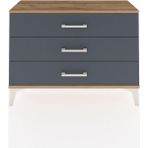 Arges Şifonyer 3 Çekmeceli 88X30X64 Çam-Antrasit - Atlas Çam