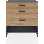 Arges Şifonyer 3 Çekmeceli 88X30X96 Antrasit-Çam
