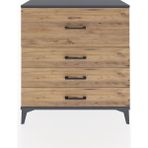 Arges Şifonyer 4 Çekmeceli 88X30X96 Antrasit-Çam
