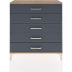Arges Şifonyer 5 Çekmeceli 88X30X96 Çam-Antrasit - Atlas Çam