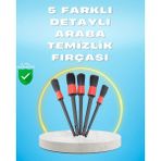 Argesco Mühendislik 5'li Araba Temizlik Fırçaları-Farklı Boyutlu Fırçalarla Derinlemesine Temizlik