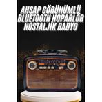 Argesco Mühendislik Nostaljik Görünümlü Ahşap Radyo Tf Sd USB Girişli LED Fener Işıklı