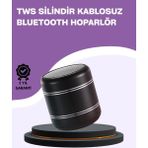 Argesco Mühendislik Silindir Tasarım Mini Bluetooth Hoparlör 10M Çekim Güçlü Bas ve Mikrofonlu