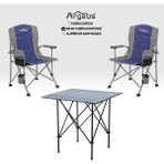 Argeus 2 Adet Katlanır Kamp Sandalyesi ve Alüminyum Masa Seti - Rustic Dark - Mavi - . - Renkli