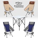 Argeus 4 Adet Katlanır Kamp Sandalyesi ve Alüminyum Masa Seti - Aero Silver - Mavi/kum - . - Renkli
