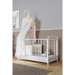 ARGİMO Bunny 2 Kademeli Metal Bebek Beşiği Park Beşik Karyola 60x120 Beyaz (Cibinliksiz)