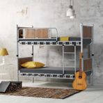 Argimo Elegan 90x190 cm Genç Çocuk Odası Ahşap Başlıklı Metal Cappuccino Ranza ve Karyola