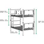 Argimo Elegan Genç Çocuk Odası Metal Ranza - 90 x 200 cm - Gri - Beyaz