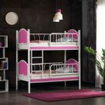 Argimo Inci Baby Çocuk Genç Odası Ahşap Başlık Metal Ranza ve Karyola - Pembe - 90 x 200 cm