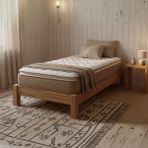 Argimo Mocha Tek Kişilik Pedli Paket Yaylı Yatak 25 cm - 100 x 200 cm - Beyaz - Kahve