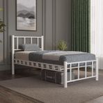 Argimo Zambak Beyaz 90x190 CM Tek Kişilik Ferforje Metal Karyola