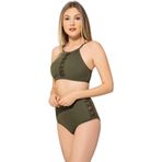 Argisa 5021 Haki Tüllü Bağcıklı Yüksek Bel Kadın Bikini