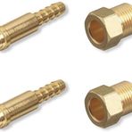 Argon Somun ve Nipel x 1/4" Hortum Dikeni, Mig Tig Kaynak Bağlantı Elemanı İnert Gaz, 2 Set