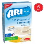 Arı 4+ Ay 6x250 gr Sütlü Ballı İrmikli Pirinç Unu Bebek Maması