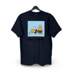 Arı Arkadaşlığı Baskılı Loose Fit Bisiklet Yaka Unisex Tişört