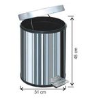 Arı Metal 1015 30 lt Paslanmaz Pedallı Çöp Kovası