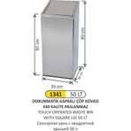Arı Metal 1341 50 lt Dokunmatik Kare Çöp Kovası