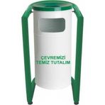 Arı Metal 1704 Bahçe U Tipi Boyalı Çöp Kovası