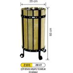 Arı Metal 2101 28 lt Ahşap Yuvarlak Çöp Kovası