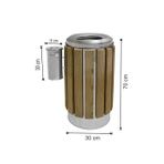 Arı Metal 2114 50 lt Ahşap Yuvarlak Kapaklı Çöp Kovası